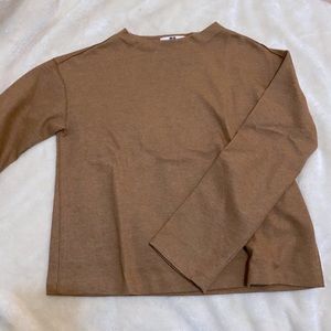 Uniqlo brown wool blend high neck top